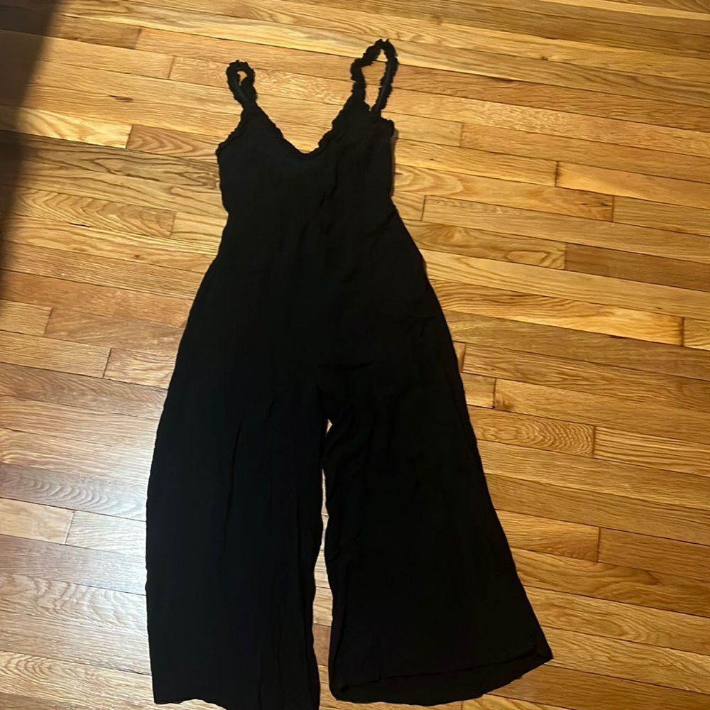 Zara black open back jumpsuit